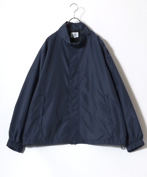 Salong hameu（サロン ハミュー）の「撥水 軽量 スタンドネックブルゾン/ビッグシルエット 比翼ダブルジップ ポリエステルアウター/ユニセックス（ブルゾン・メンズ・ネイビー/ブラック/カーキ・M/L/LL）」の4枚目の写真