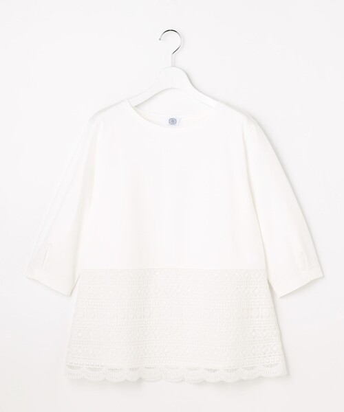 J.PRESS Ladies(J.プレス レディス)の「レースレイヤードフレア カットソー(Tシャツ/カットソー・レディース・ホワイト系・SMALL)」の5枚目の写真