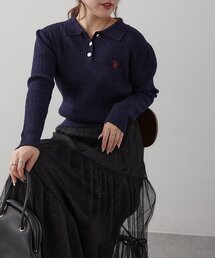 U.S. POLO ASSN.（ユーエスポロアッスン）の「【U.S. POLO ASSN. ×RMAF】ケーブルポロニットプルオーバー（ニット/セーター）」