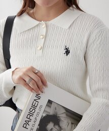 U.S. POLO ASSN.（ユーエスポロアッスン）の「【U.S. POLO ASSN. ×RMAF】ケーブルポロニットプルオーバー（ニット/セーター）」