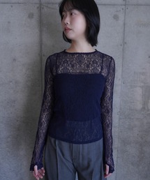 G.V.G.V.（ジーヴィージーヴィー）の「STRETCH LACE L/S TOP（Tシャツ/カットソー）」