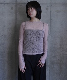 G.V.G.V.（ジーヴィージーヴィー）の「STRETCH LACE L/S TOP（Tシャツ/カットソー）」
