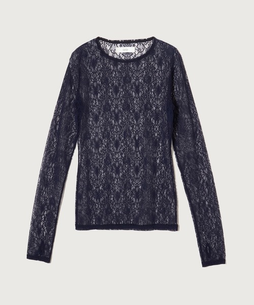 G.V.G.V.（ジーヴィージーヴィー）の「STRETCH LACE L/S TOP（Tシャツ/カットソー・レディース・ネイビー/ピンク/ブラック・ONE SIZE）」の7枚目の写真