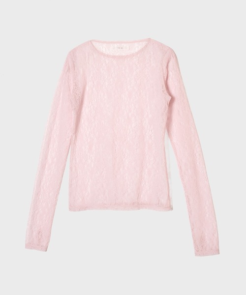 G.V.G.V.（ジーヴィージーヴィー）の「STRETCH LACE L/S TOP（Tシャツ/カットソー・レディース・ネイビー/ピンク/ブラック・ONE SIZE）」の5枚目の写真