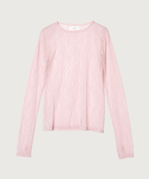 G.V.G.V.（ジーヴィージーヴィー）の「STRETCH LACE L/S TOP（Tシャツ/カットソー・レディース・ネイビー/ピンク/ブラック・ONE SIZE）」の6枚目の写真