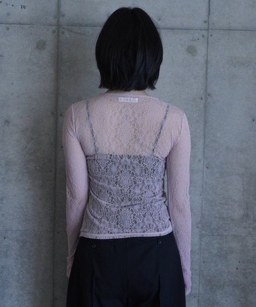 G.V.G.V.（ジーヴィージーヴィー）の「STRETCH LACE L/S TOP（Tシャツ/カットソー・レディース・ネイビー/ピンク/ブラック・ONE SIZE）」の15枚目の写真