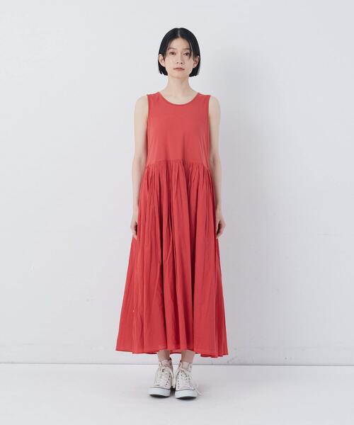 conges payes ADIEU TRISTESSE（コンジェ ペイエ アデュートリステス）の「2重布帛ノースリーブワンピース（ワンピース・レディース・ブラック/ブルー/レッド/グリーン・FREE）」の10枚目の写真