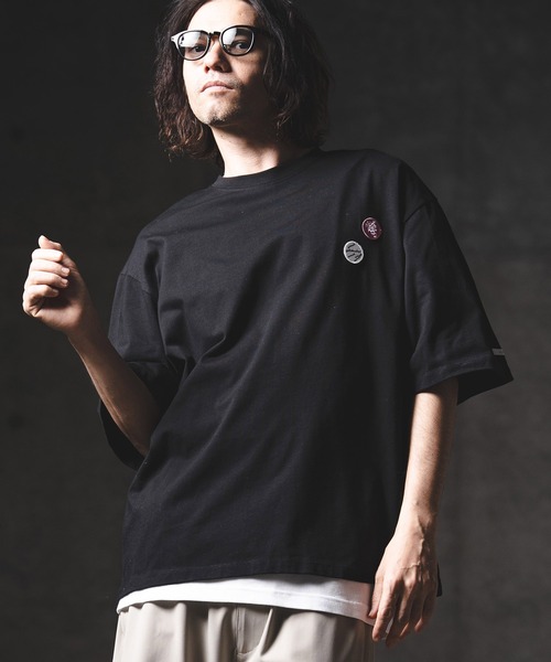 GLIMCLAP（グリムクラップ）の「mt10198-Embroidery T-Shirt Tシャツ(201-023-gls-cg)（Tシャツ/カットソー・メンズ・ブラック/ホワイト・L/M/S）」の2枚目の写真