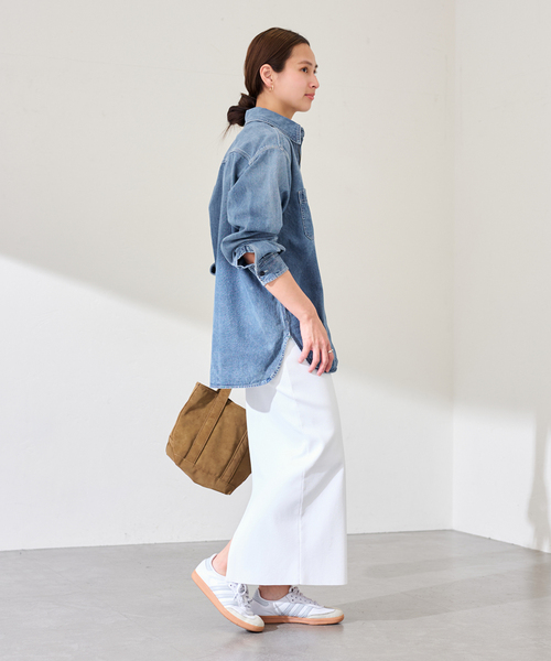 FRAMeWORK（フレームワーク）の「UNION HERCULES/ユニオンヘラクレス MADE デニムハーフジップシャツ（シャツ/ブラウス・レディース・ブルー・FREE）」の3枚目の写真