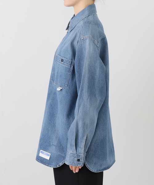 FRAMeWORK（フレームワーク）の「UNION HERCULES/ユニオンヘラクレス MADE デニムハーフジップシャツ（シャツ/ブラウス・レディース・ブルー・FREE）」の10枚目の写真