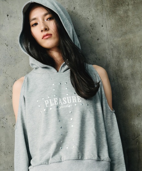 3.3 Field Trip （3.3フィールドトリップ）の「3.3 Field Trip／肩あきクロスフードプルオーバー（スウェット・レディース・グレー/ネイビー/ブラック・FREE）」の3枚目の写真