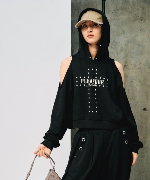 3.3 Field Trip （3.3フィールドトリップ）の「3.3 Field Trip／肩あきクロスフードプルオーバー（スウェット・レディース・グレー/ネイビー/ブラック・FREE）」の18枚目の写真