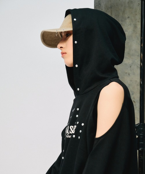 3.3 Field Trip （3.3フィールドトリップ）の「3.3 Field Trip／肩あきクロスフードプルオーバー（スウェット・レディース・グレー/ネイビー/ブラック・FREE）」の22枚目の写真