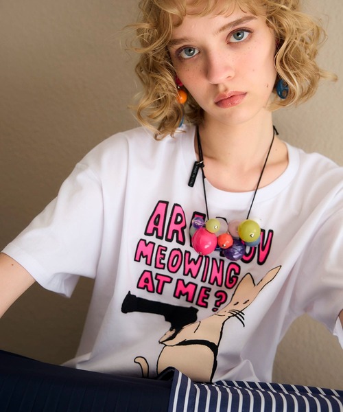 Cepica（セピカ）の「【BLACK SCORE】TAXI CAT CROPPED T（Tシャツ/カットソー・レディース・ホワイト・FREE）」の4枚目の写真