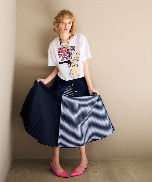 Cepica（セピカ）の「【BLACK SCORE】TAXI CAT CROPPED T（Tシャツ/カットソー・レディース・ホワイト・FREE）」の5枚目の写真