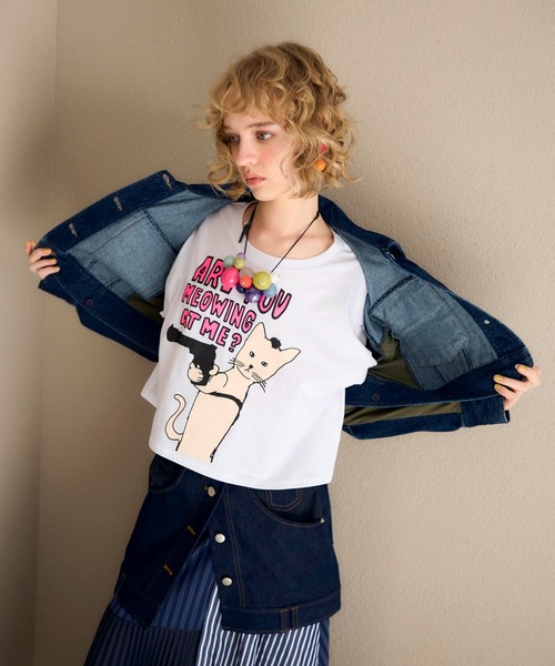 Cepica（セピカ）の「【BLACK SCORE】TAXI CAT CROPPED T（Tシャツ/カットソー・レディース・ホワイト・FREE）」の6枚目の写真