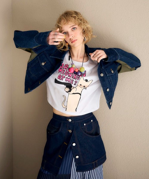 Cepica（セピカ）の「【BLACK SCORE】TAXI CAT CROPPED T（Tシャツ/カットソー・レディース・ホワイト・FREE）」の7枚目の写真