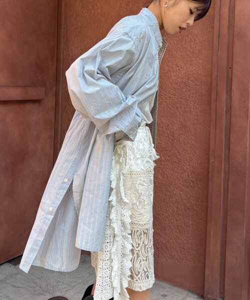 etsinta（エシンタ）の「【etsinta/エシンタ】ブロードオーバーシャツ（シャツ/ブラウス・レディース・グリーン/ネイビー/ベージュ・ONE SIZE）」の7枚目の写真