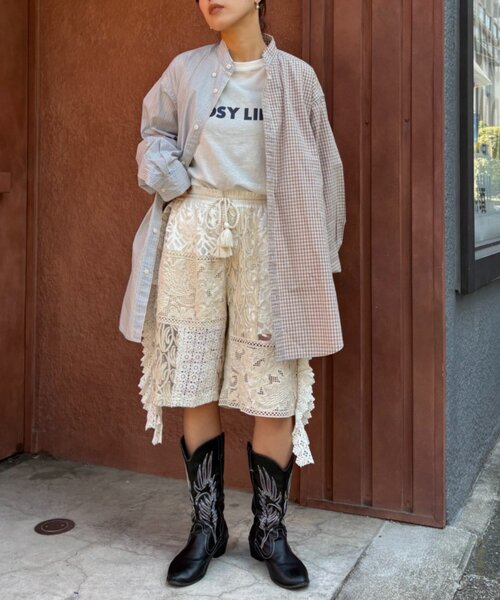 etsinta（エシンタ）の「【etsinta/エシンタ】ブロードオーバーシャツ（シャツ/ブラウス・レディース・グリーン/ネイビー/ベージュ・ONE SIZE）」の8枚目の写真