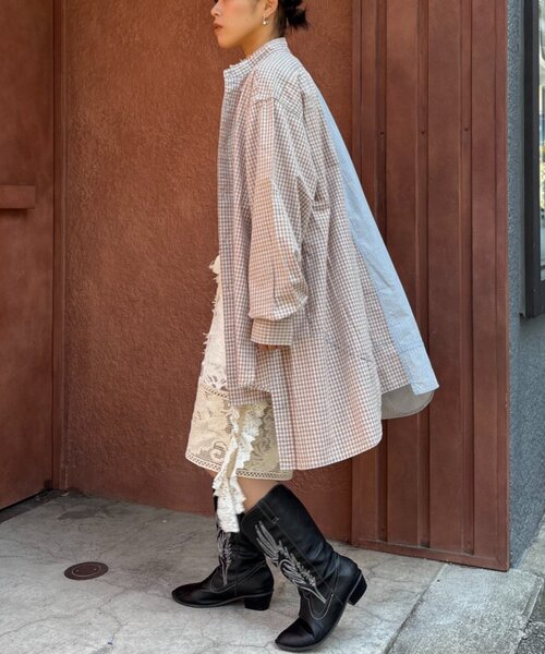 etsinta（エシンタ）の「【etsinta/エシンタ】ブロードオーバーシャツ（シャツ/ブラウス・レディース・グリーン/ネイビー/ベージュ・ONE SIZE）」の10枚目の写真