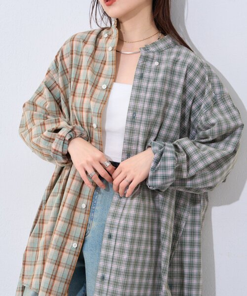 etsinta（エシンタ）の「【etsinta/エシンタ】ブロードオーバーシャツ（シャツ/ブラウス・レディース・グリーン/ネイビー/ベージュ・ONE SIZE）」の13枚目の写真