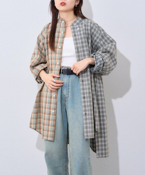 etsinta（エシンタ）の「【etsinta/エシンタ】ブロードオーバーシャツ（シャツ/ブラウス・レディース・グリーン/ネイビー/ベージュ・ONE SIZE）」の15枚目の写真