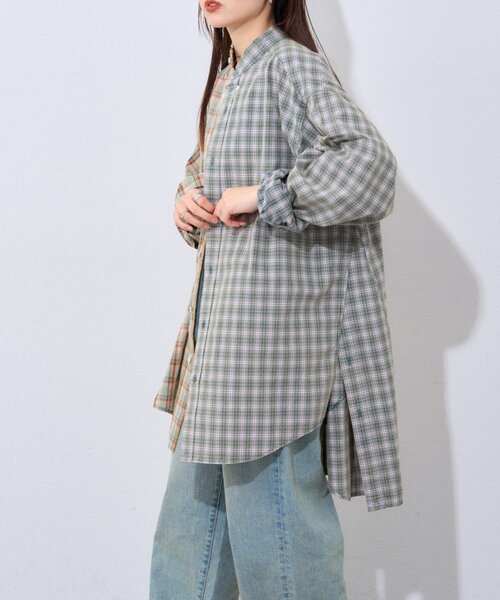 etsinta（エシンタ）の「【etsinta/エシンタ】ブロードオーバーシャツ（シャツ/ブラウス・レディース・グリーン/ネイビー/ベージュ・ONE SIZE）」の16枚目の写真