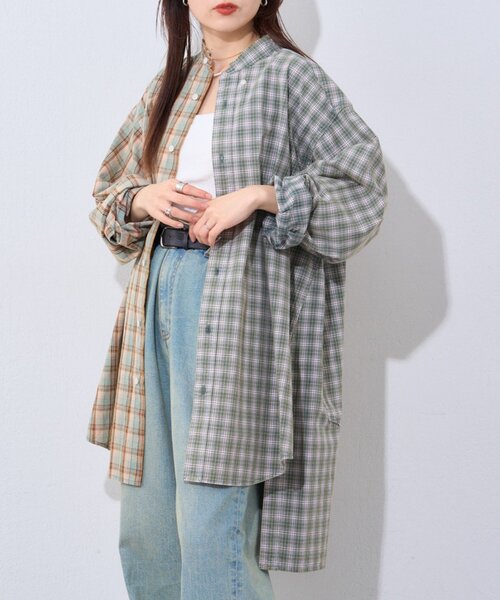 etsinta（エシンタ）の「【etsinta/エシンタ】ブロードオーバーシャツ（シャツ/ブラウス・レディース・グリーン/ネイビー/ベージュ・ONE SIZE）」の17枚目の写真