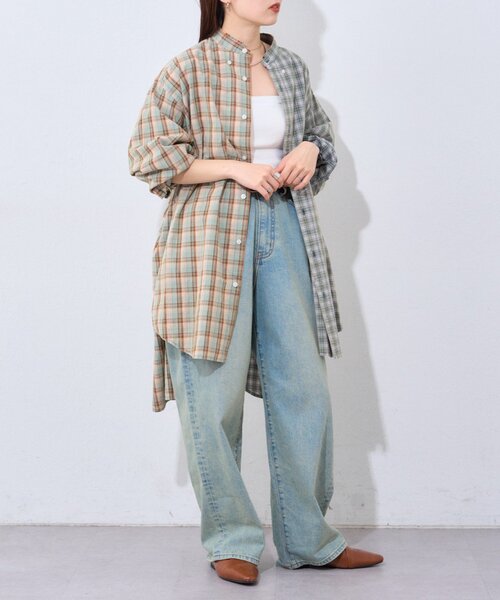 etsinta（エシンタ）の「【etsinta/エシンタ】ブロードオーバーシャツ（シャツ/ブラウス・レディース・グリーン/ネイビー/ベージュ・ONE SIZE）」の18枚目の写真