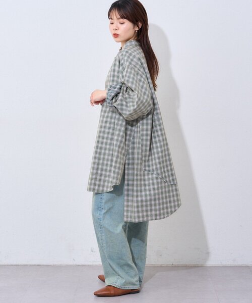 etsinta（エシンタ）の「【etsinta/エシンタ】ブロードオーバーシャツ（シャツ/ブラウス・レディース・グリーン/ネイビー/ベージュ・ONE SIZE）」の19枚目の写真