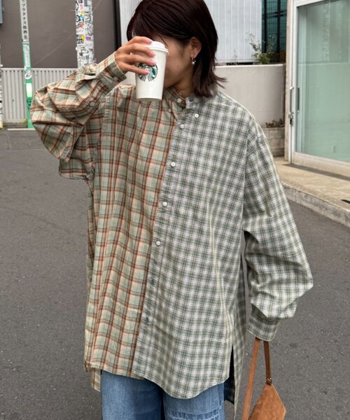 etsinta（エシンタ）の「【etsinta/エシンタ】ブロードオーバーシャツ（シャツ/ブラウス・レディース・グリーン/ネイビー/ベージュ・ONE SIZE）」の21枚目の写真