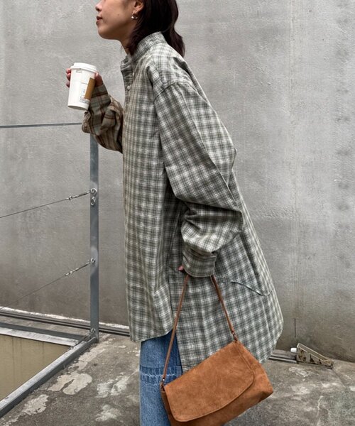 etsinta（エシンタ）の「【etsinta/エシンタ】ブロードオーバーシャツ（シャツ/ブラウス・レディース・グリーン/ネイビー/ベージュ・ONE SIZE）」の22枚目の写真