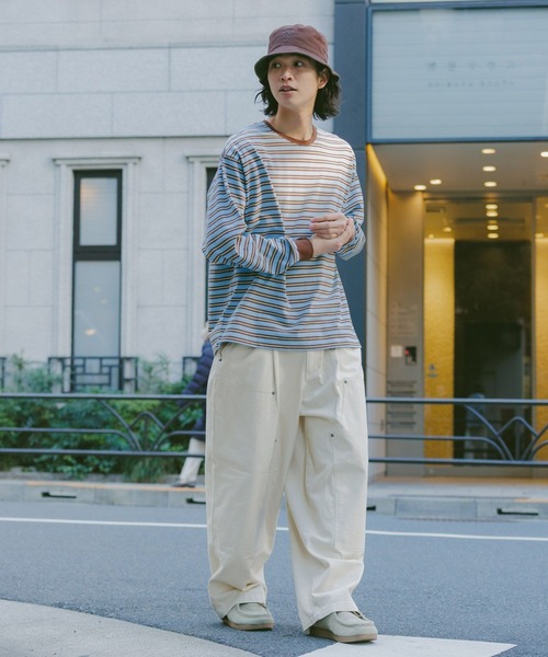 RAGEBLUE（レイジブルー）の「Extra Cotton Border Tshirt/天竺コットンボーダーロンT（Tシャツ/カットソー・メンズ・ネイビー/ホワイト/ライトブルー・MEDIUM/LARGE）」の11枚目の写真