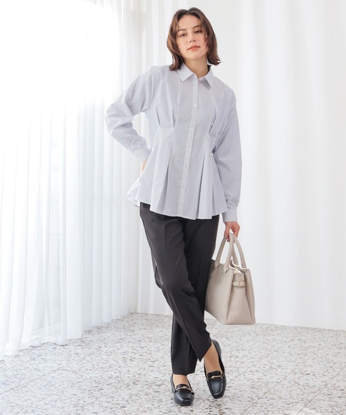 GLACIER lusso(グラシアルッソ)の「ウエストタックブラウス(シャツ/ブラウス・レディース・ブルー系/ネイビー系/ネイビー・LL/L/S/M)」の18枚目の写真