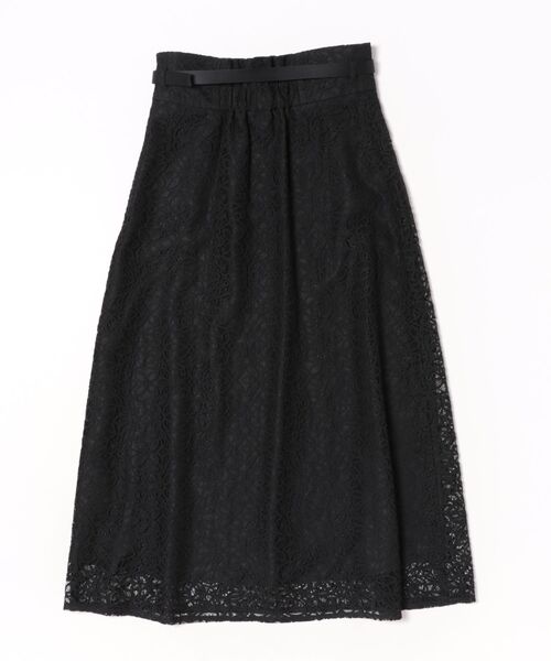 ROPE'（ロペ）の「ベルト付きセミフレアレーススカート/イージーケア（スカート・レディース・ブラック/オフホワイト・36/38）」の14枚目の写真