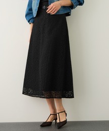 ROPE' | ベルト付きセミフレアレーススカート/イージーケア(スカート)