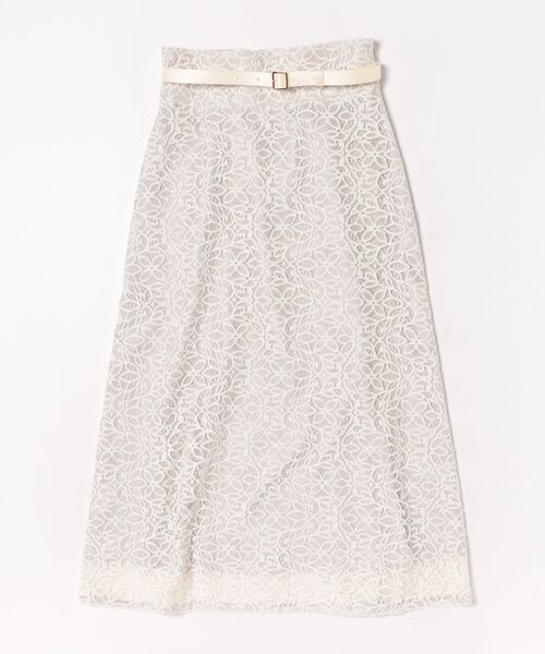 ROPE'（ロペ）の「ベルト付きセミフレアレーススカート/イージーケア（スカート・レディース・ブラック/オフホワイト・36/38）」の18枚目の写真