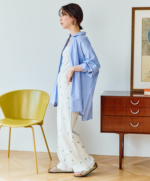 FREAK'S STORE（フリークスストア）の「限定展開　シアー 小花柄 刺繍 ルーズパンツ（その他パンツ・レディース・ブラック/モカ/ナチュラル・ﾌﾘ-）」の22枚目の写真