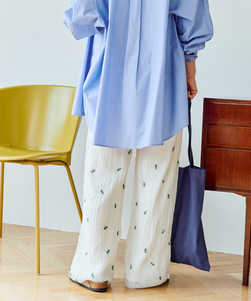 FREAK'S STORE（フリークスストア）の「限定展開　シアー 小花柄 刺繍 ルーズパンツ（その他パンツ・レディース・ブラック/モカ/ナチュラル・ﾌﾘ-）」の19枚目の写真