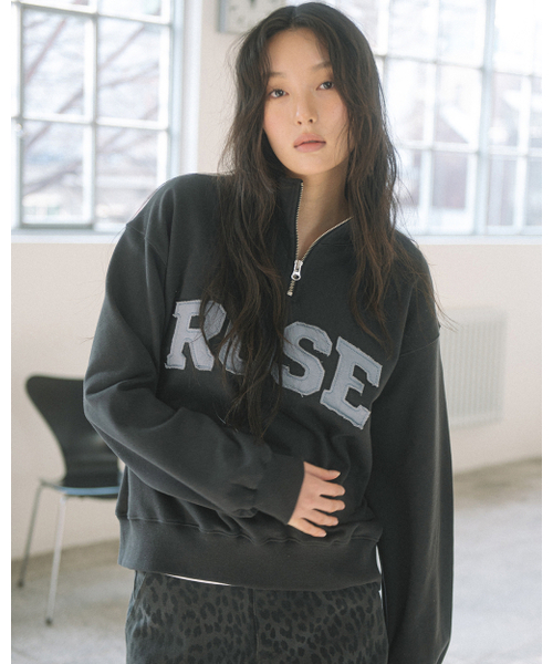 HAVISM（ヘビズム）の「ROSE APLIQUE QUARTER ZIP SWEATSHIRT(CHARCOAL)（スウェット・レディース・その他・ONE SIZE）」の5枚目の写真