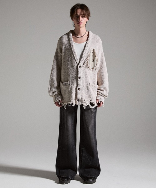 GRANCY】Damage Boucle Knit Cardigan / ダメージデザインブークレ