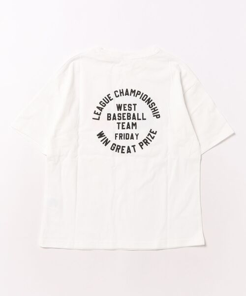 2nd(セカンド)の「ジーンズベーセカンド BASEBALL TEAM Tシャツ(Tシャツ/カットソー・キッズ・パープル/オフホワイト・110cm/120cm/130cm/140cm/150cm/160cm)」の3枚目の写真