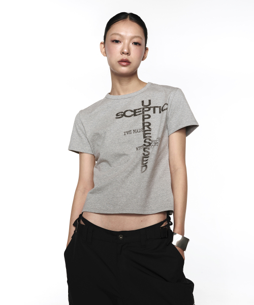 ROCKCAKE(ロックケーキ)の「Sceptic Crop Top - Gray(Tシャツ/カットソー・レディース・その他・SMALL)」の1枚目の写真