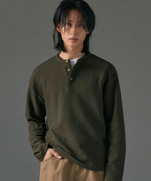 LXT（エルエックスティー）の「ワッフルヘンリーネッククロップTシャツ[カーキ]（Tシャツ/カットソー）」