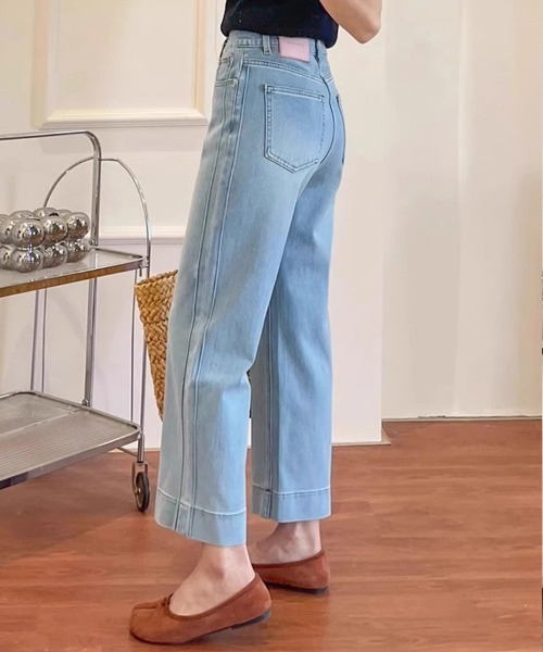 SallyLunn(サリーラン)の「ハイウエストセミワイドデニムパンツ(デニムパンツ・レディース・ブルー/ホワイト・LARGE/MEDIUM)」の11枚目の写真