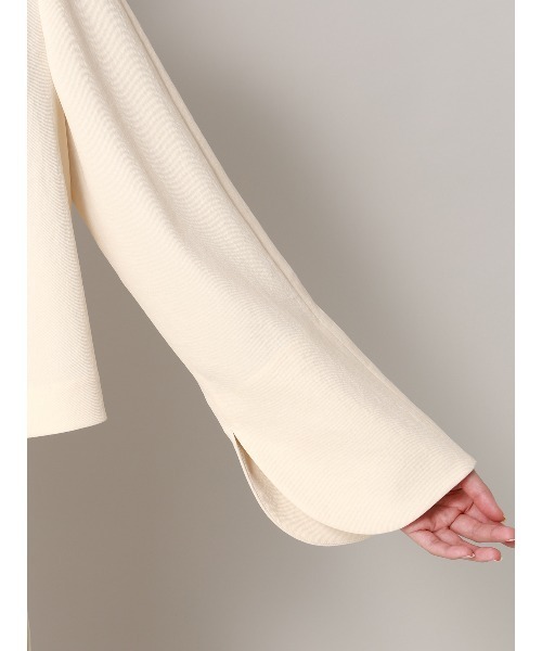 CIS.（シス）の「CIS. カーブショートジャケット ウォッシャブル ストレッチ ポリエステルカルゼ 無地（テーラードジャケット・レディース・ブラック/オフホワイト・36(7号)/38(9号)）」の5枚目の写真