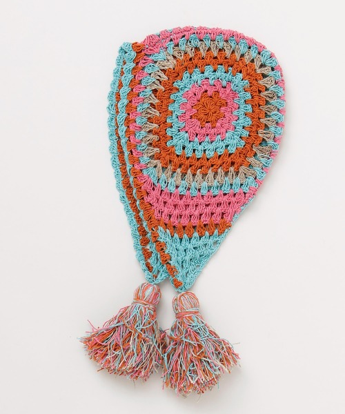 チャイハネ（チャイハネ）の「【チャイハネ】シュマル耳付き手編みキャップ（ニットキャップ/ビーニー・レディース・グレー/ライトブルー・FREE）」の3枚目の写真