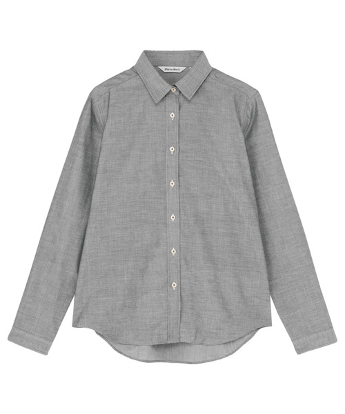 TOKYO SHIRTS(トウキョウシャツ)の「【Pitta Re:)】ふわっとガーゼシャツ レギュラーシルエット 長袖 綿100% レディース カジュアルシャツ(シャツ/ブラウス・レディース・グレー・M/L)」の1枚目の写真