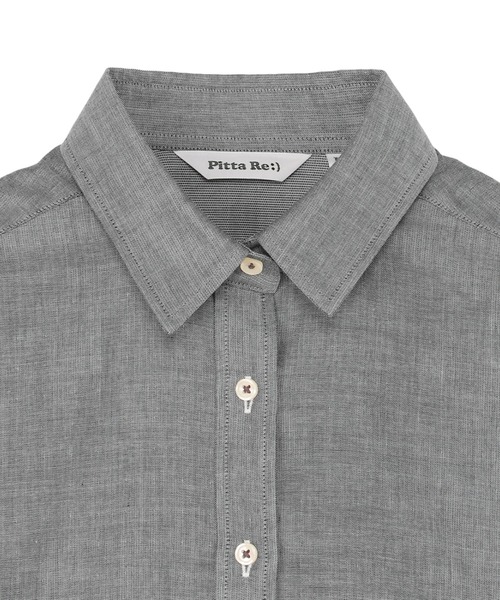 TOKYO SHIRTS(トウキョウシャツ)の「【Pitta Re:)】ふわっとガーゼシャツ レギュラーシルエット 長袖 綿100% レディース カジュアルシャツ(シャツ/ブラウス・レディース・グレー・M/L)」の3枚目の写真