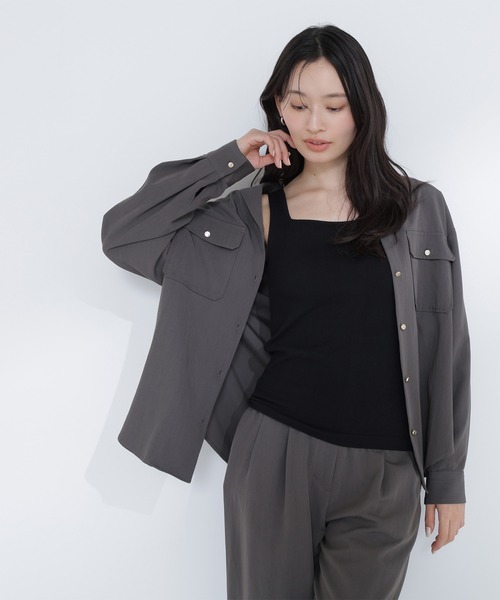 NATURAL BEAUTY BASIC（ナチュラルビューティーベーシック）の「◇ カップ付インナーシリーズ タンクトップ（タンクトップ・レディース・オフホワイト/ブラック・FREE）」の17枚目の写真